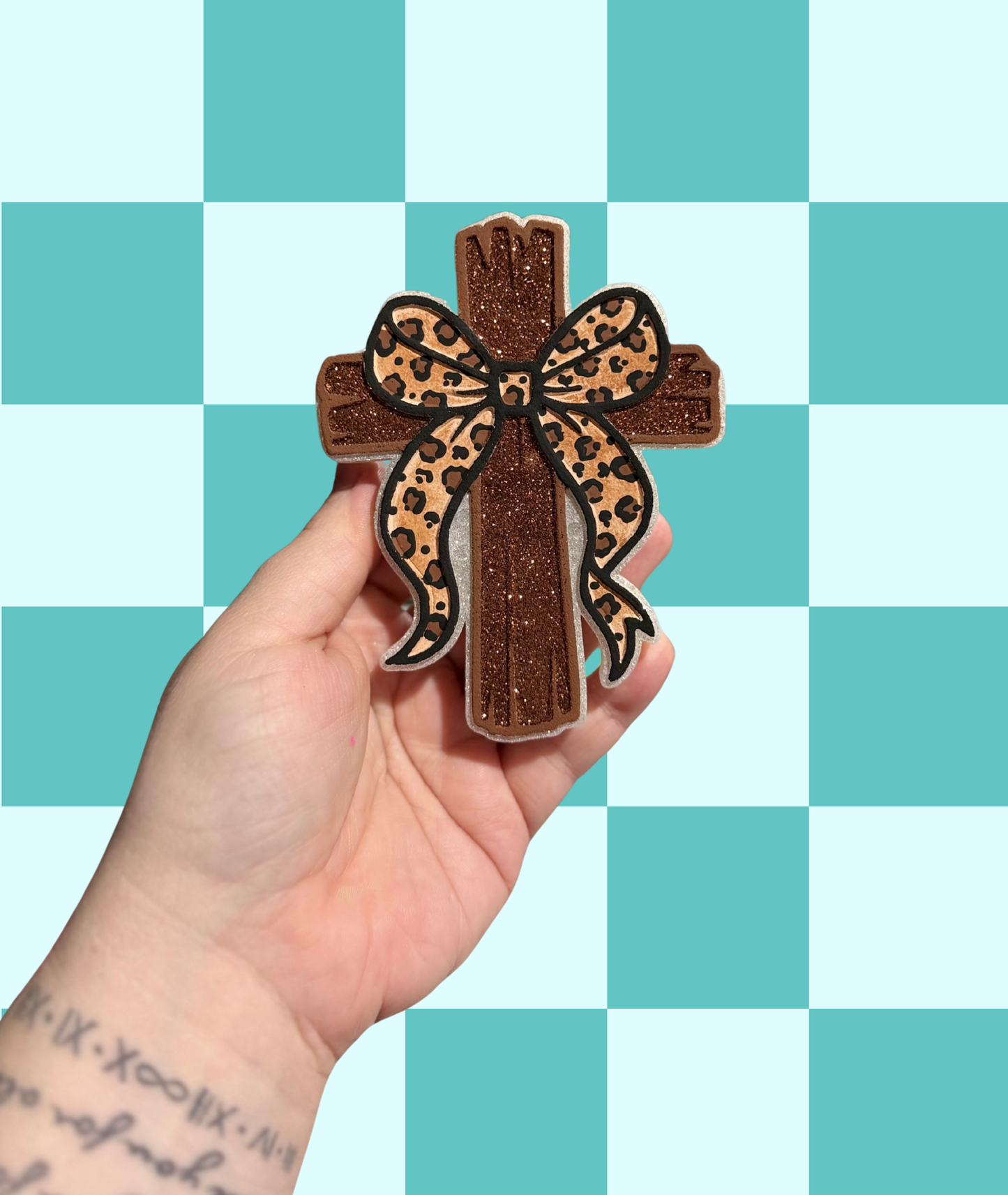 Leopard Bow Cross Freshie