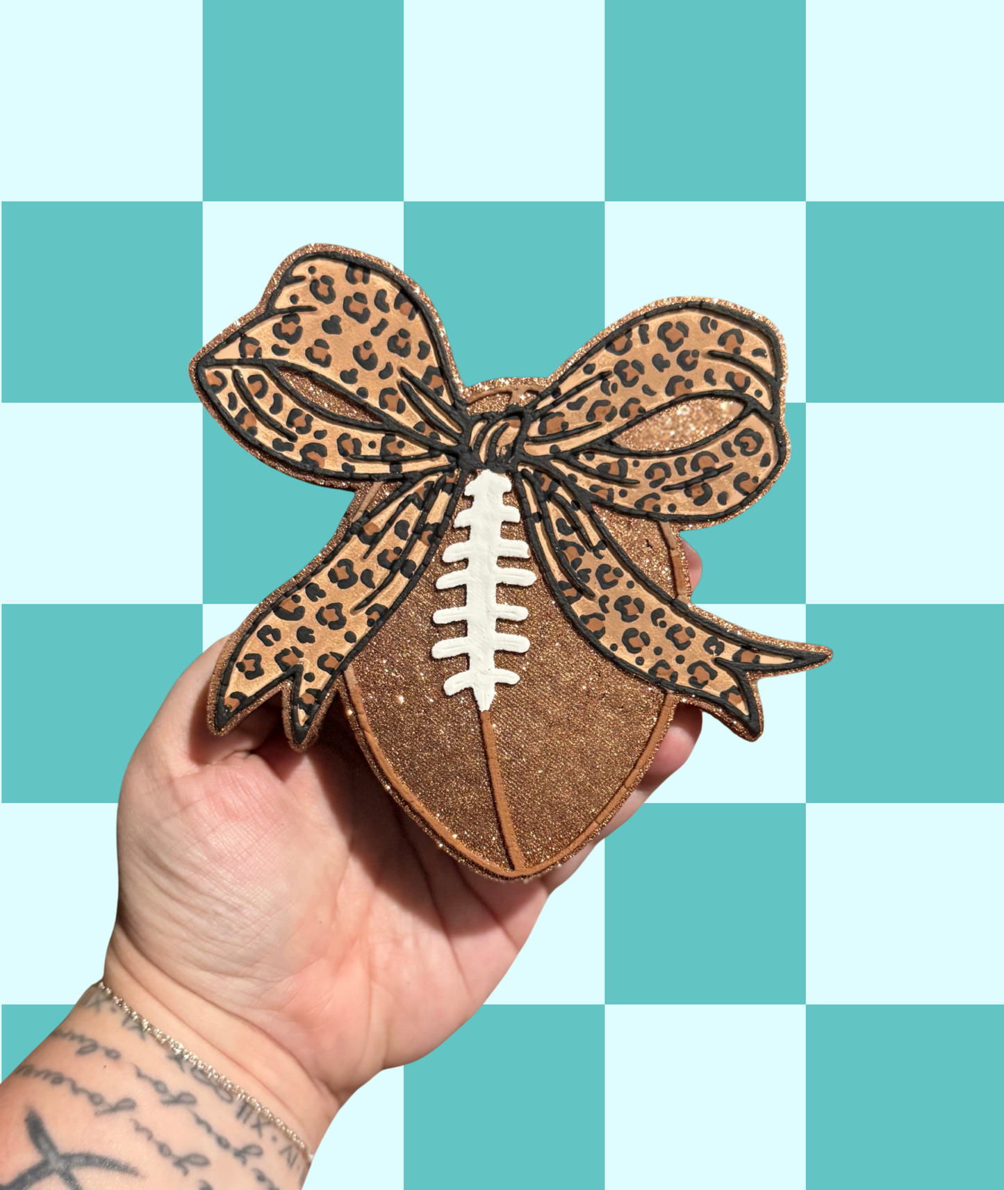 Leopard Bow Football Freshie