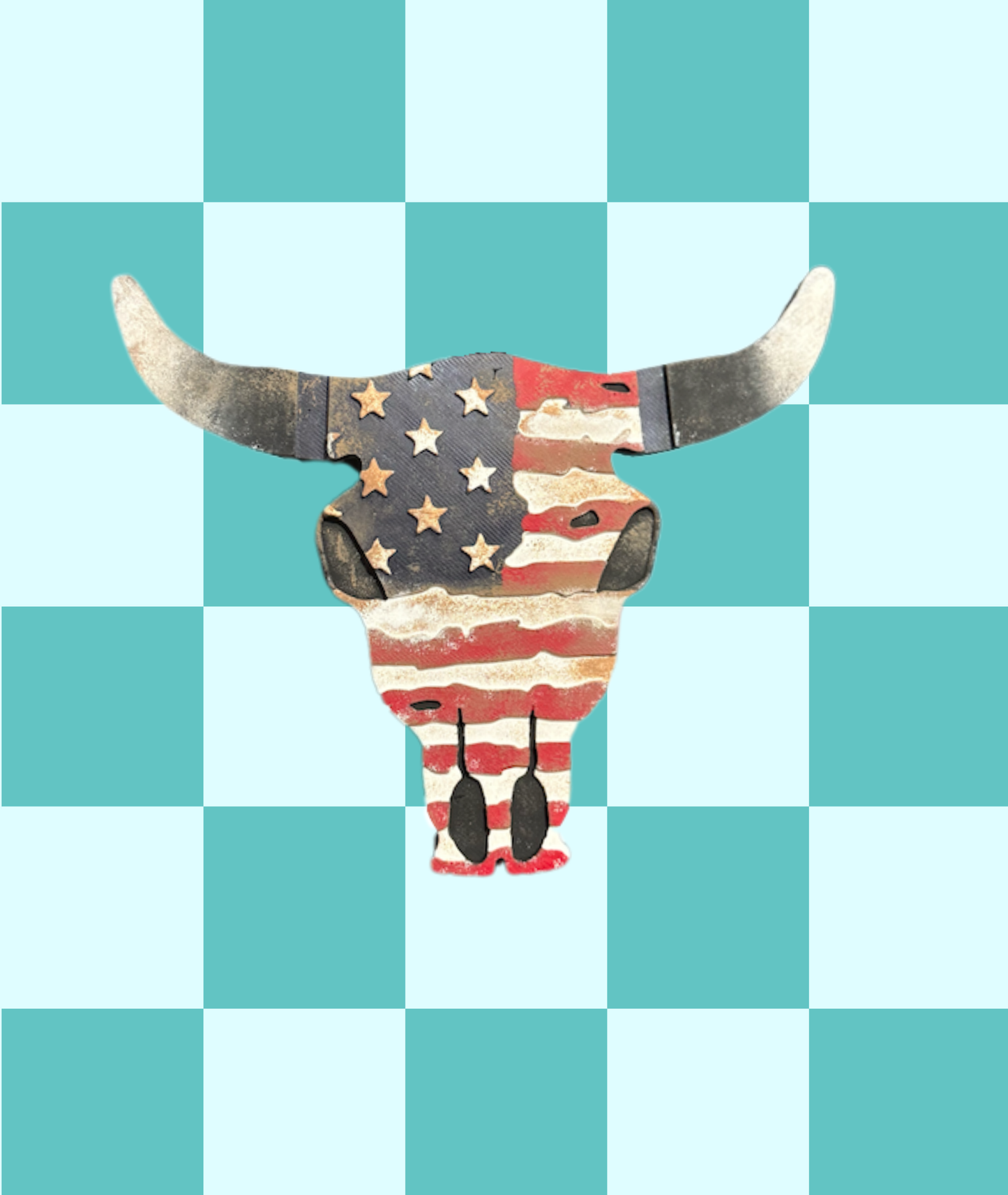 Flag Bull Skull Freshie