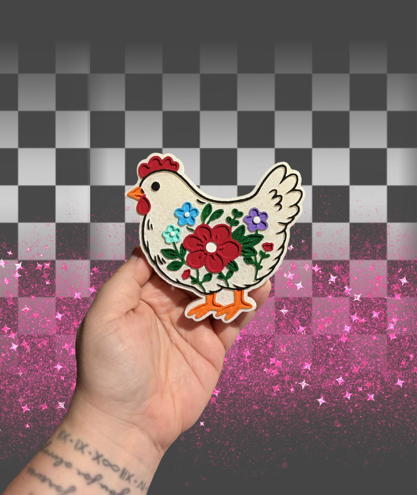 Floral Chicken Freshie