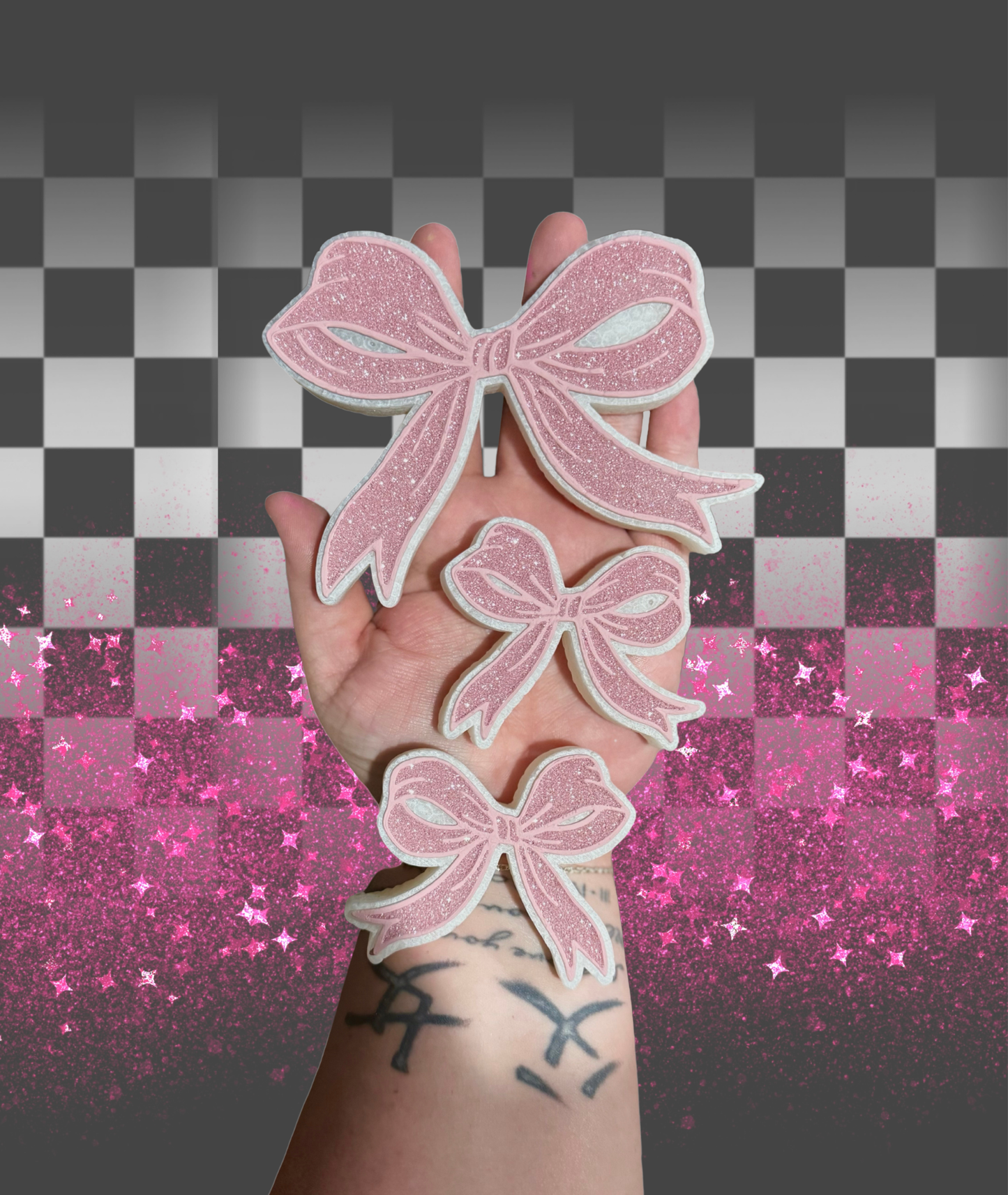 Pink Bow Freshie and Vent Clip Set