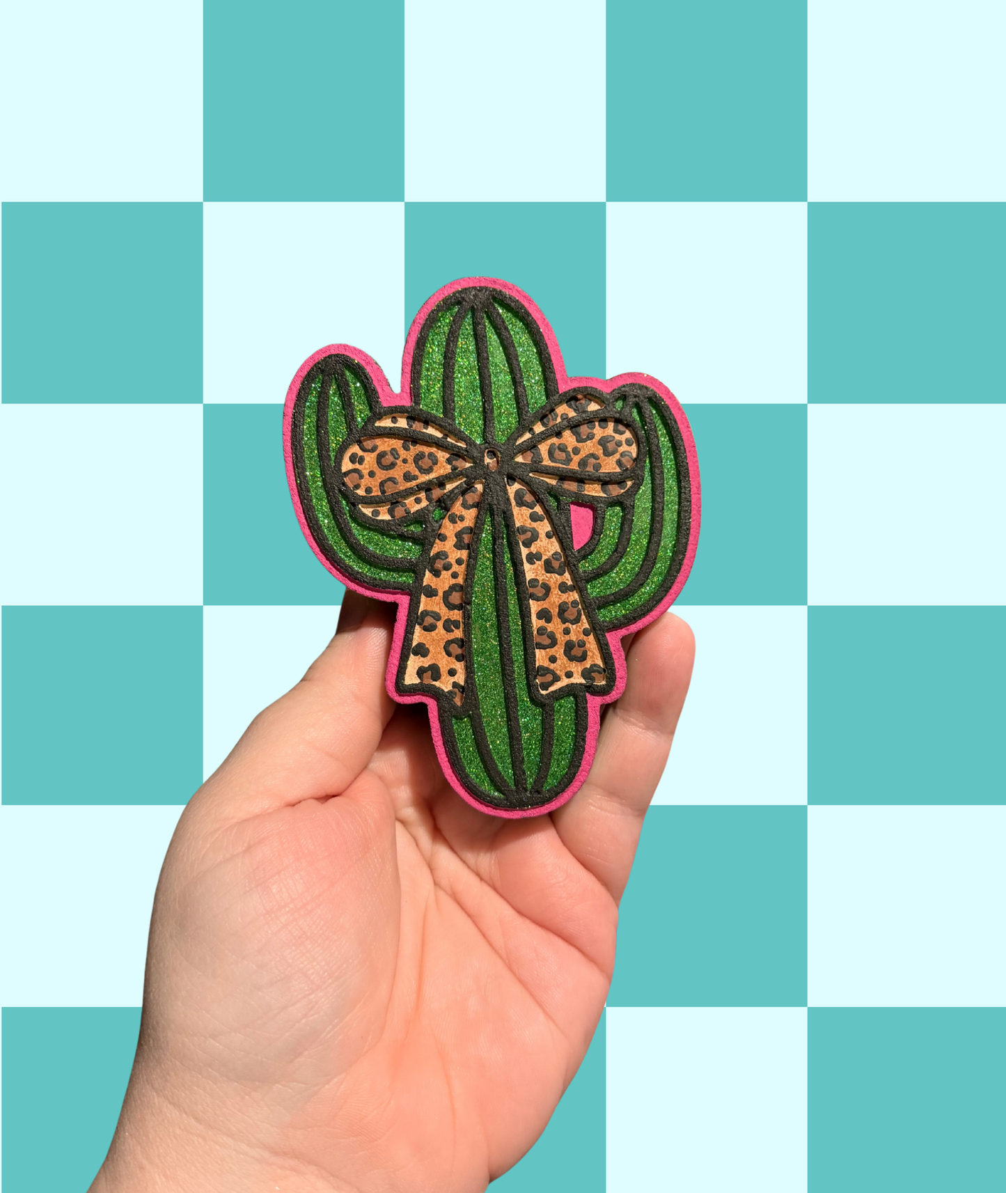 Leopard Bow Cactus Freshie