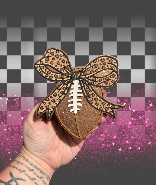 Leopard Bow Football Freshie