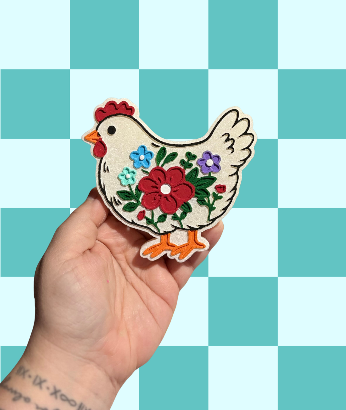 Floral Chicken Freshie