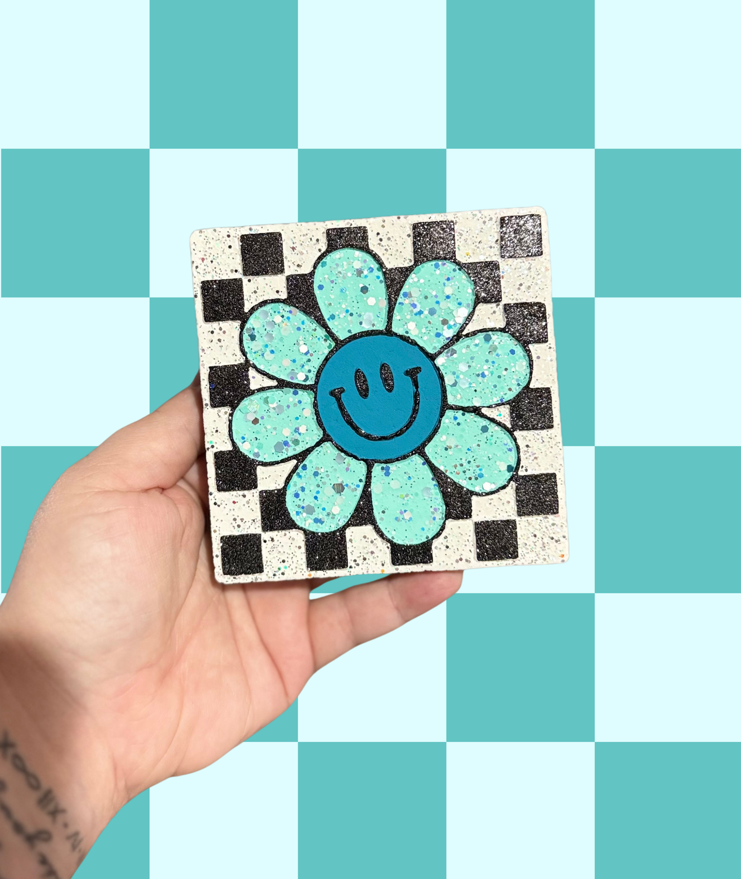 Checkered Flower Freshie