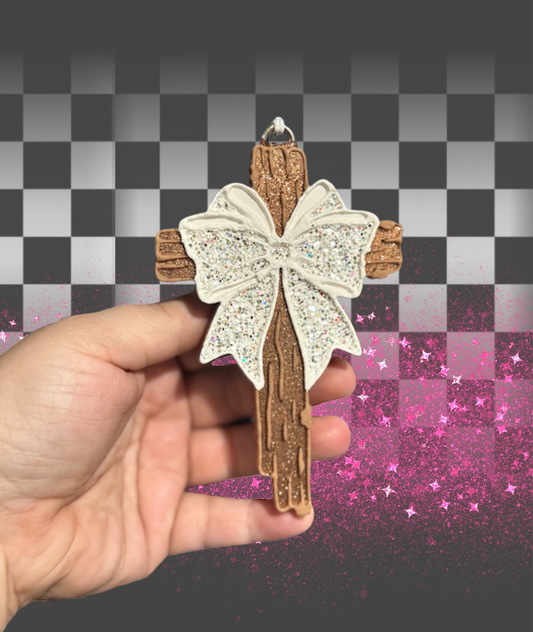 Cross with Bow Freshie