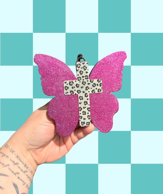 Leopard Cross Butterfly Freshie