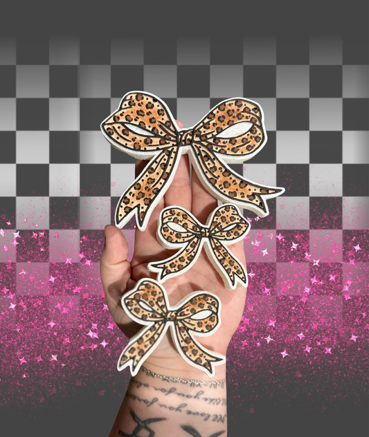 Leopard Bow Freshie and Vent Set
