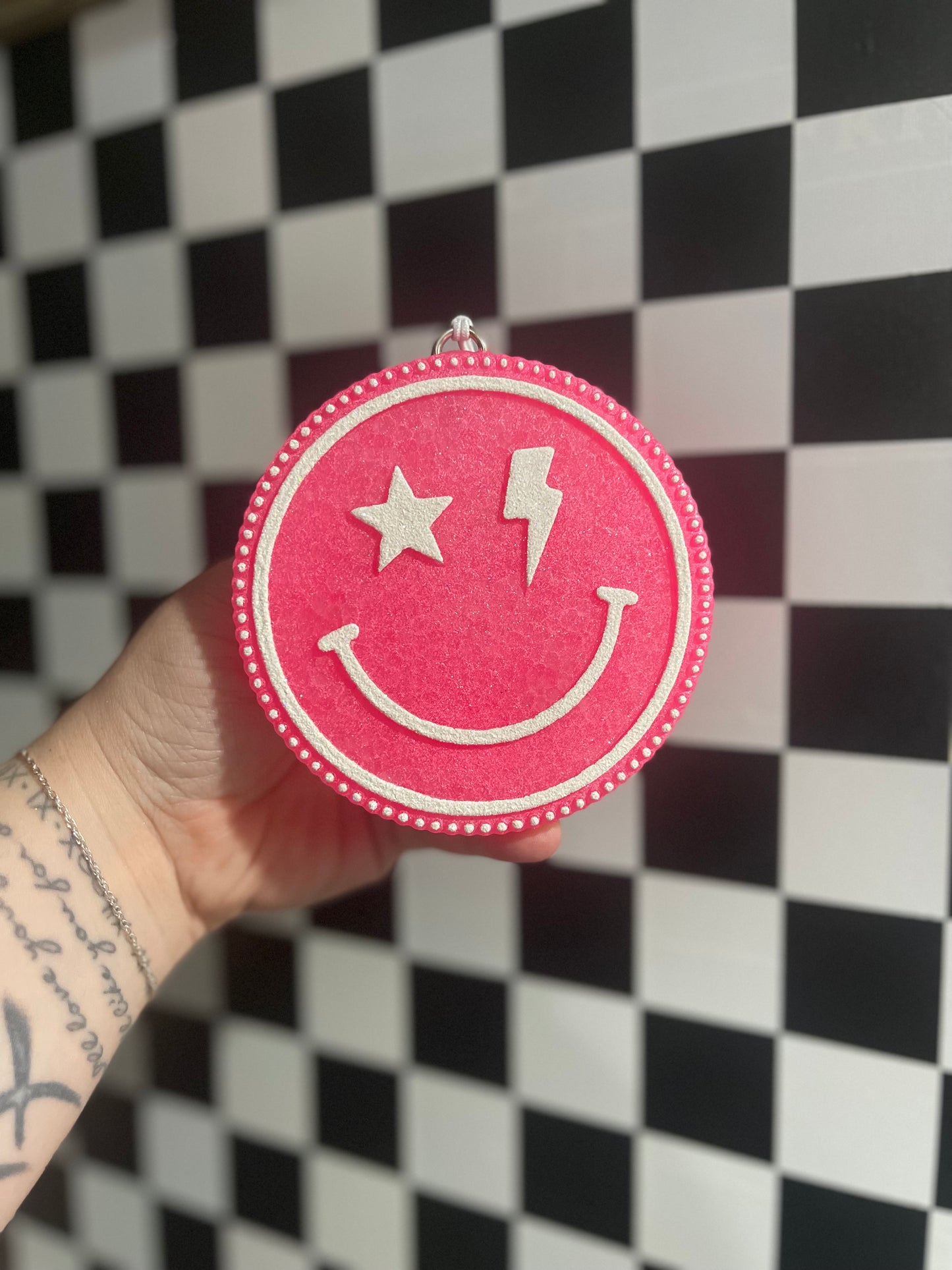 Retro Smiley Freshie (PINK)