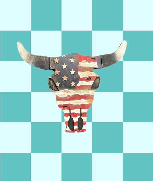 Flag Bull Skull Freshie