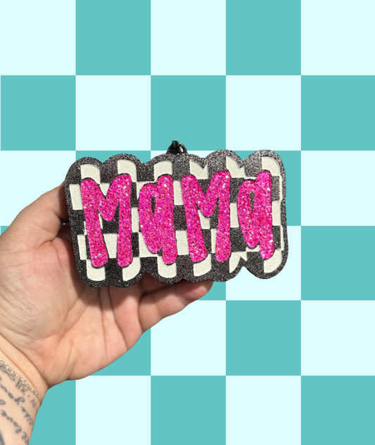Pink Checkered Mama Freshie