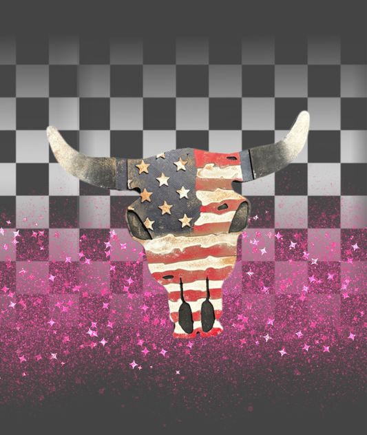 Flag Bull Skull Freshie