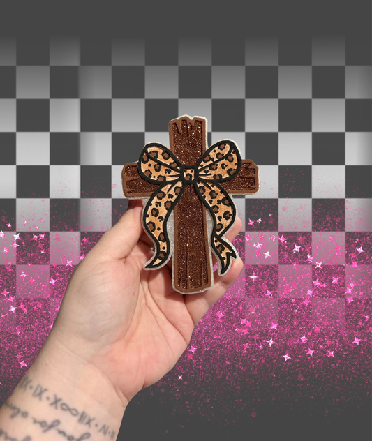 Leopard Bow Cross Freshie