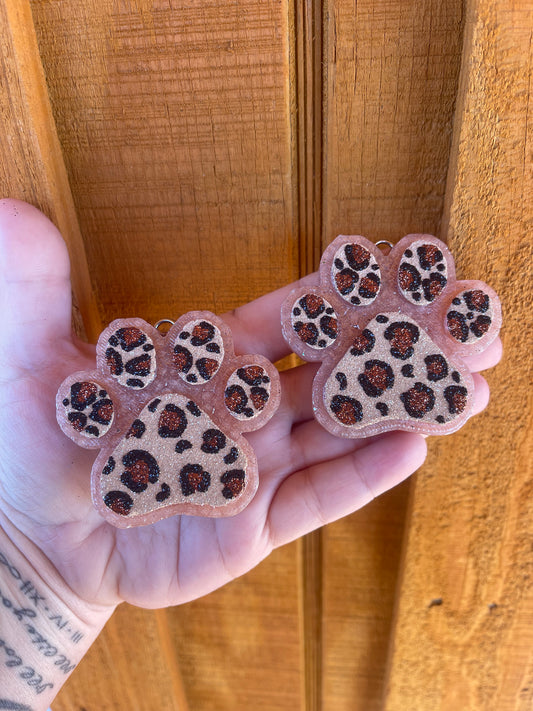 Leopard Paw Print Vent Clips
