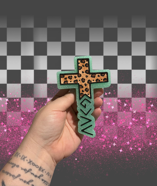 Teal God Is Greater Cross Freshie