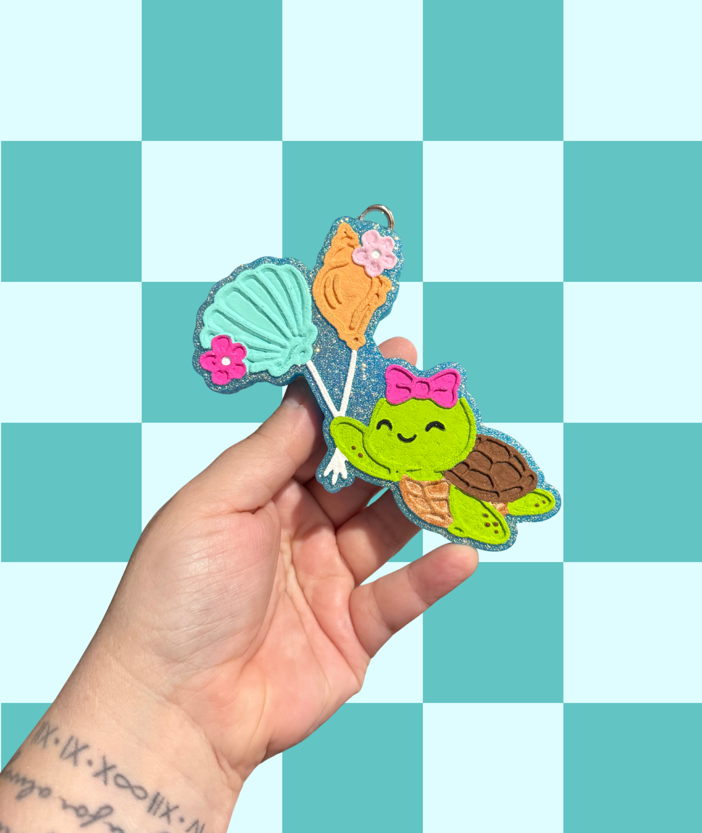 Turtle with Balloons Freshie
