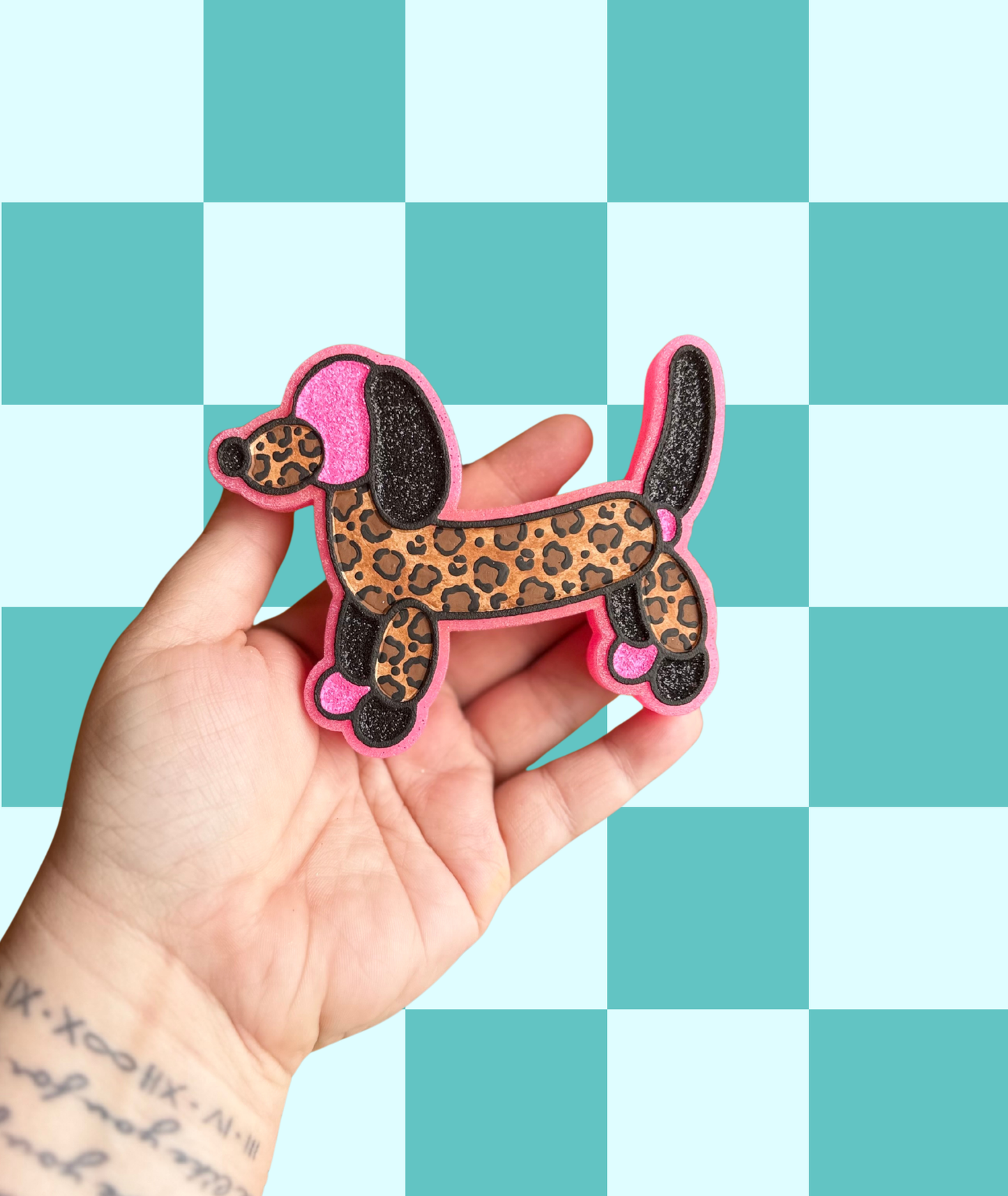 Leopard Weenie Balloon Dog Freshie